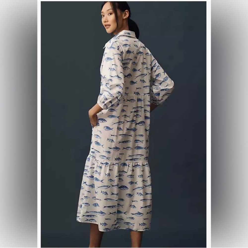 Maeve Bettina Tiered Shirt Dress – Size Small 100% cotton. A few faint stains - Picture 4 of 15